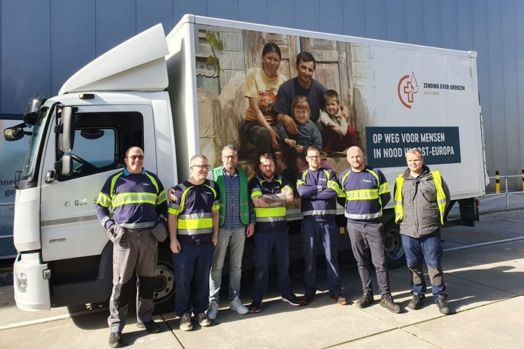 pallets vol hygieneartikelen mee met zending over grenzen naar oost europa